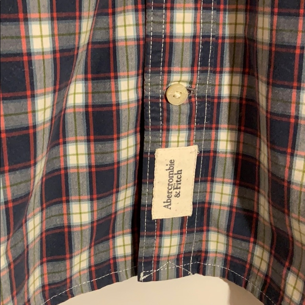 Abercrombie & Fitch muscle plaid button down SZ L - Picture 4 of 5
